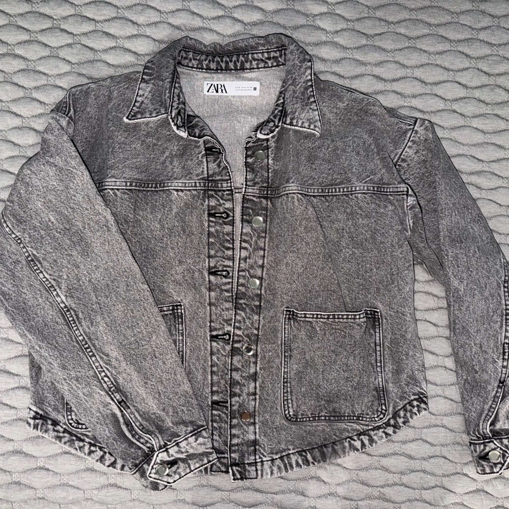 Zara Charcoal Denim Jacket